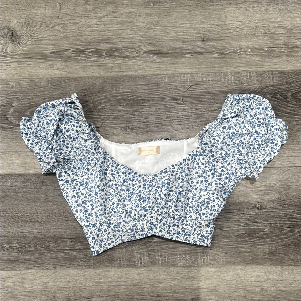 Altar’d State Floral Blue Top